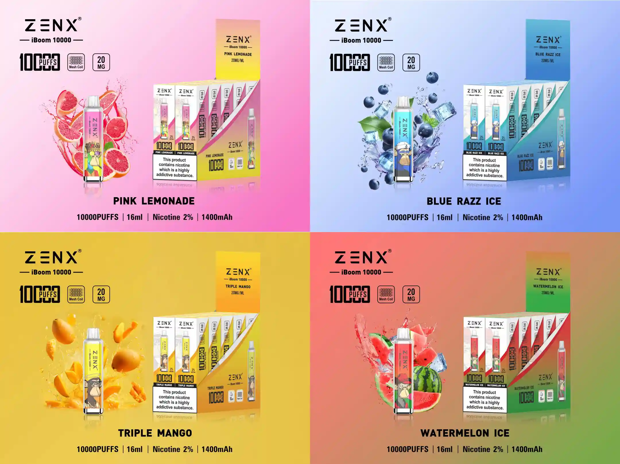 ZENX iBoom 10000 Puffs Wegwerp Vape - zenxvape.nl