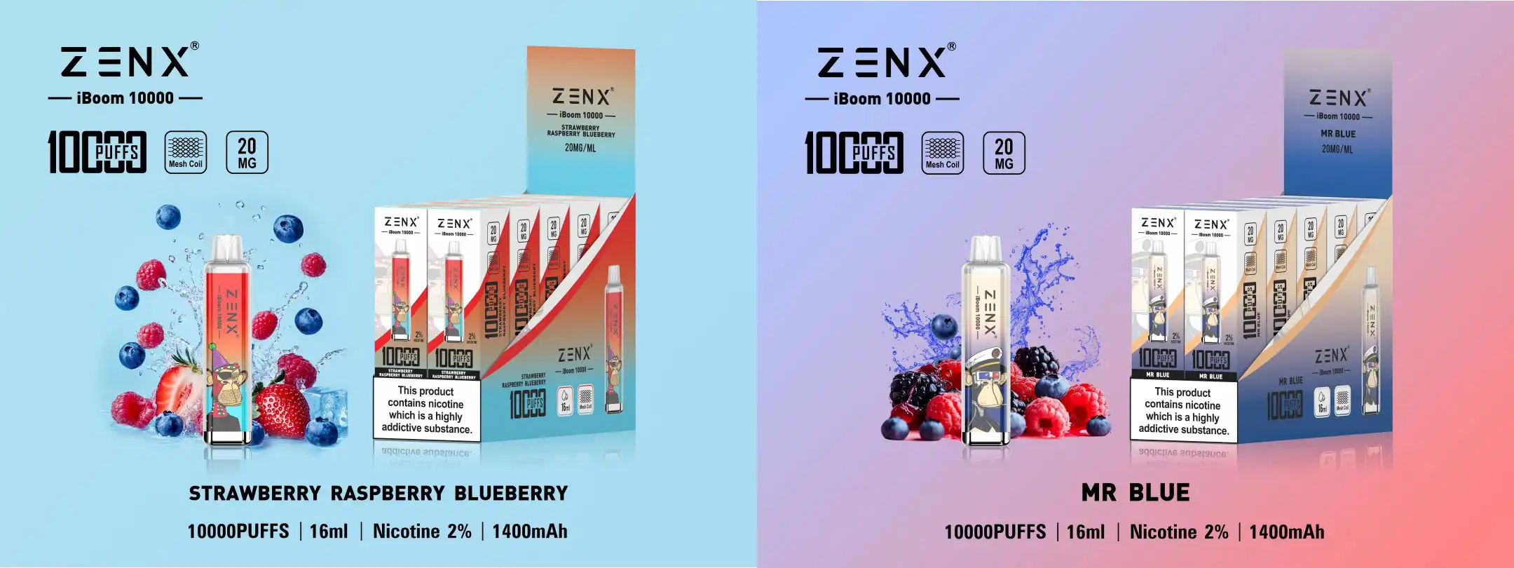ZENX iBoom 10000 Puffs Wegwerp Vape - zenxvape.nl