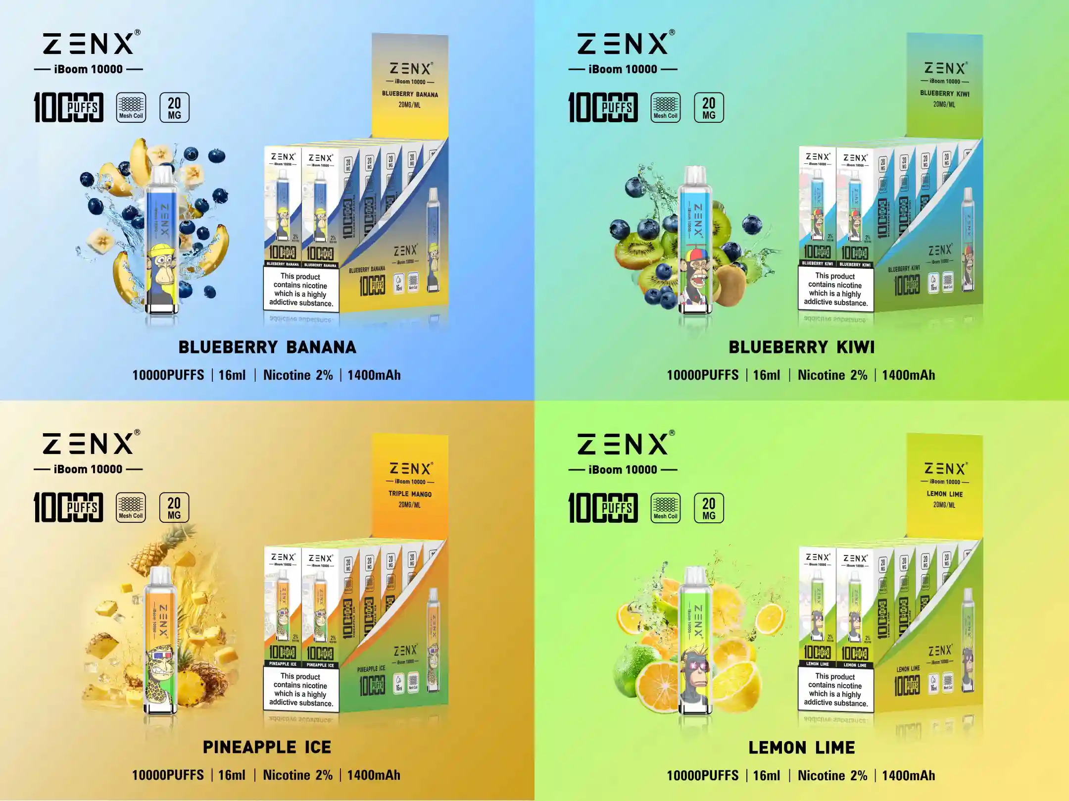 ZENX iBoom 10000 Puffs Wegwerp Vape - zenxvape.nl