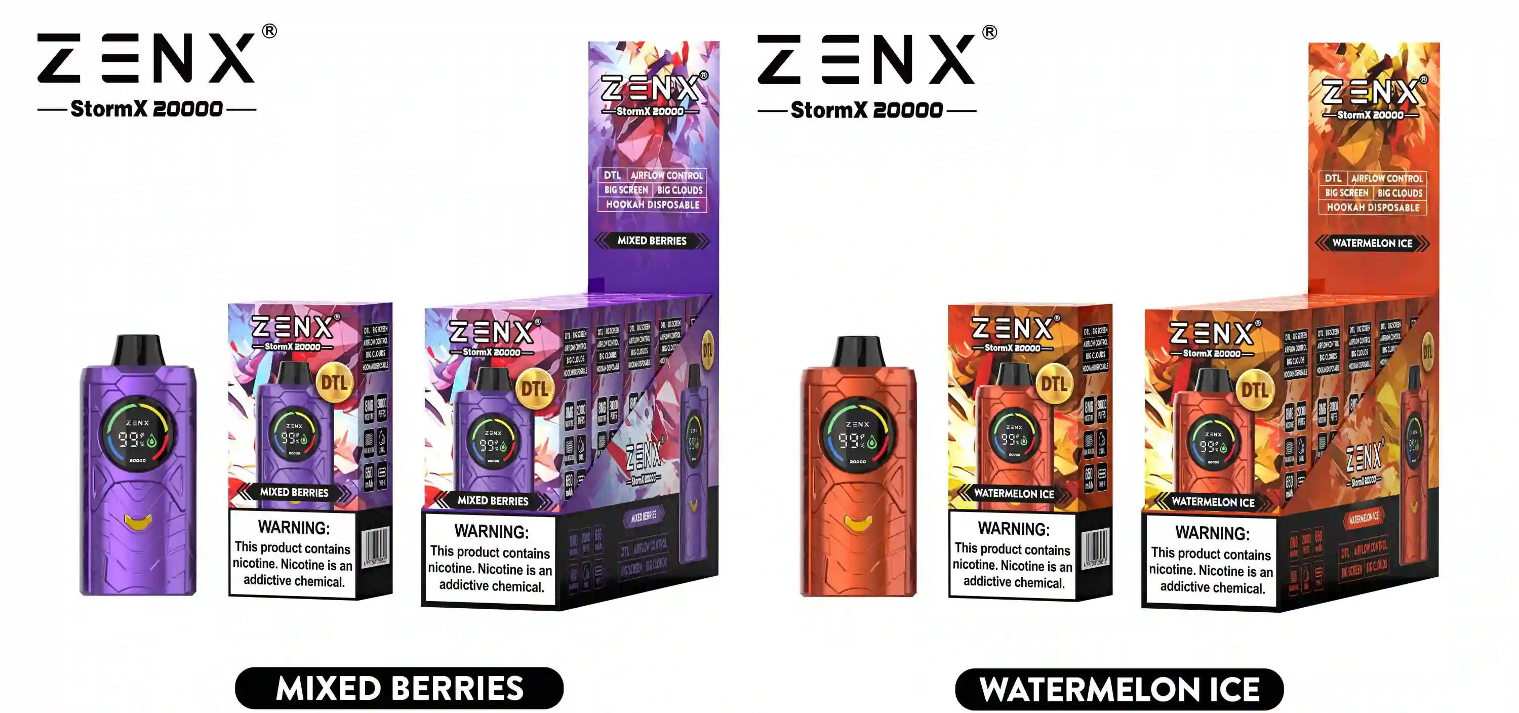 ZENX DTL StormX 20000 Puffs Wegwerp Vape - zenxvape.nl