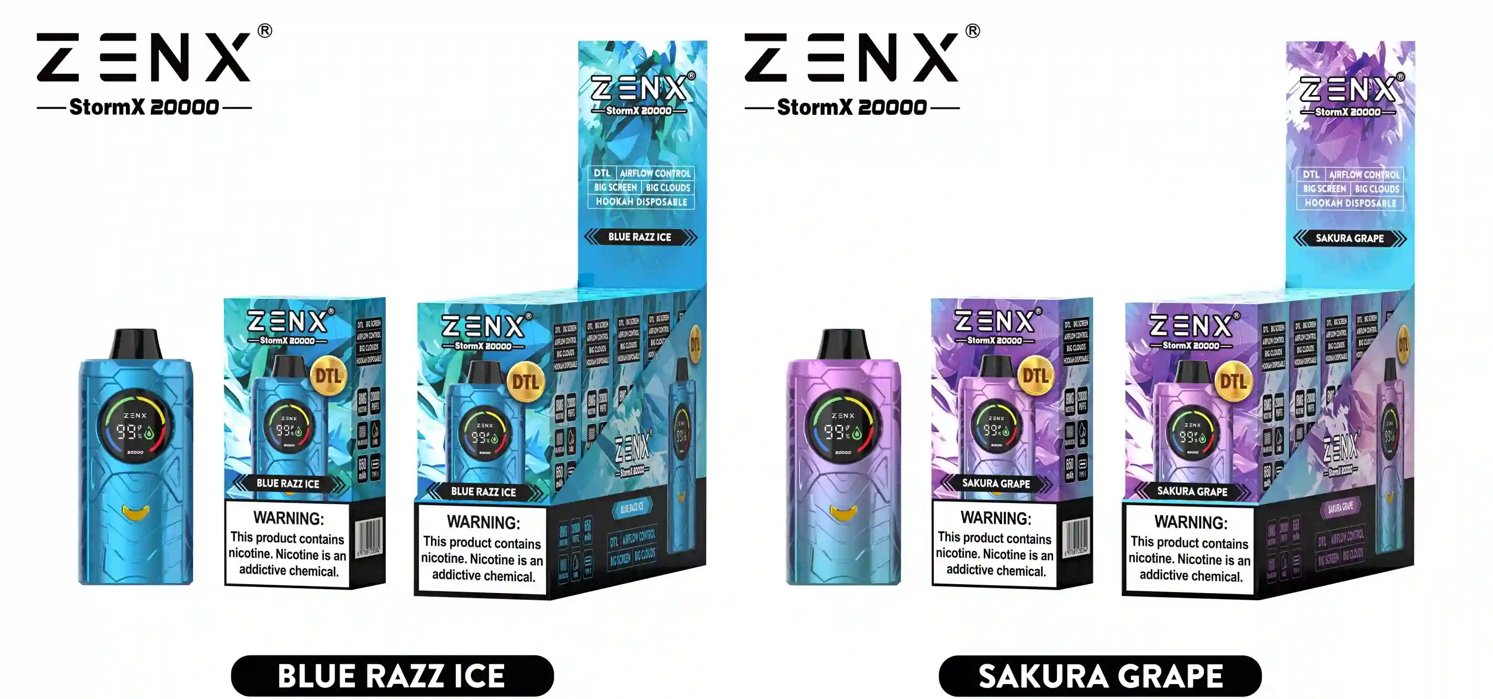 ZENX DTL StormX 20000 Puffs Wegwerp Vape - zenxvape.nl