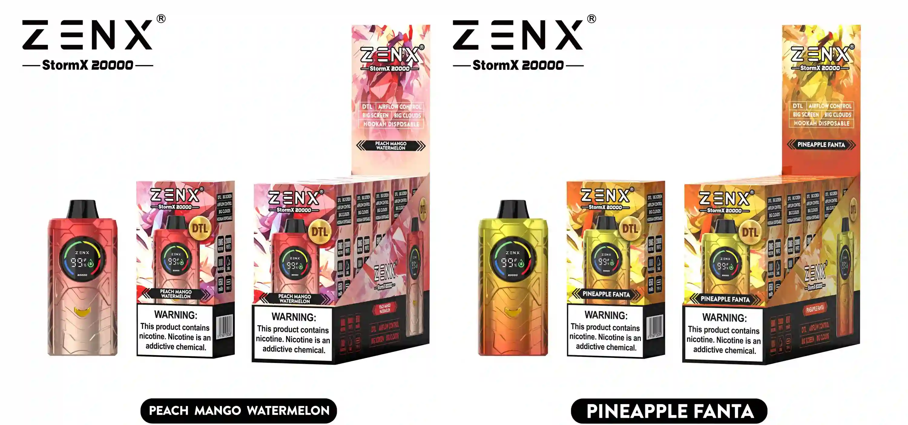 ZENX DTL StormX 20000 Puffs Wegwerp Vape - zenxvape.nl