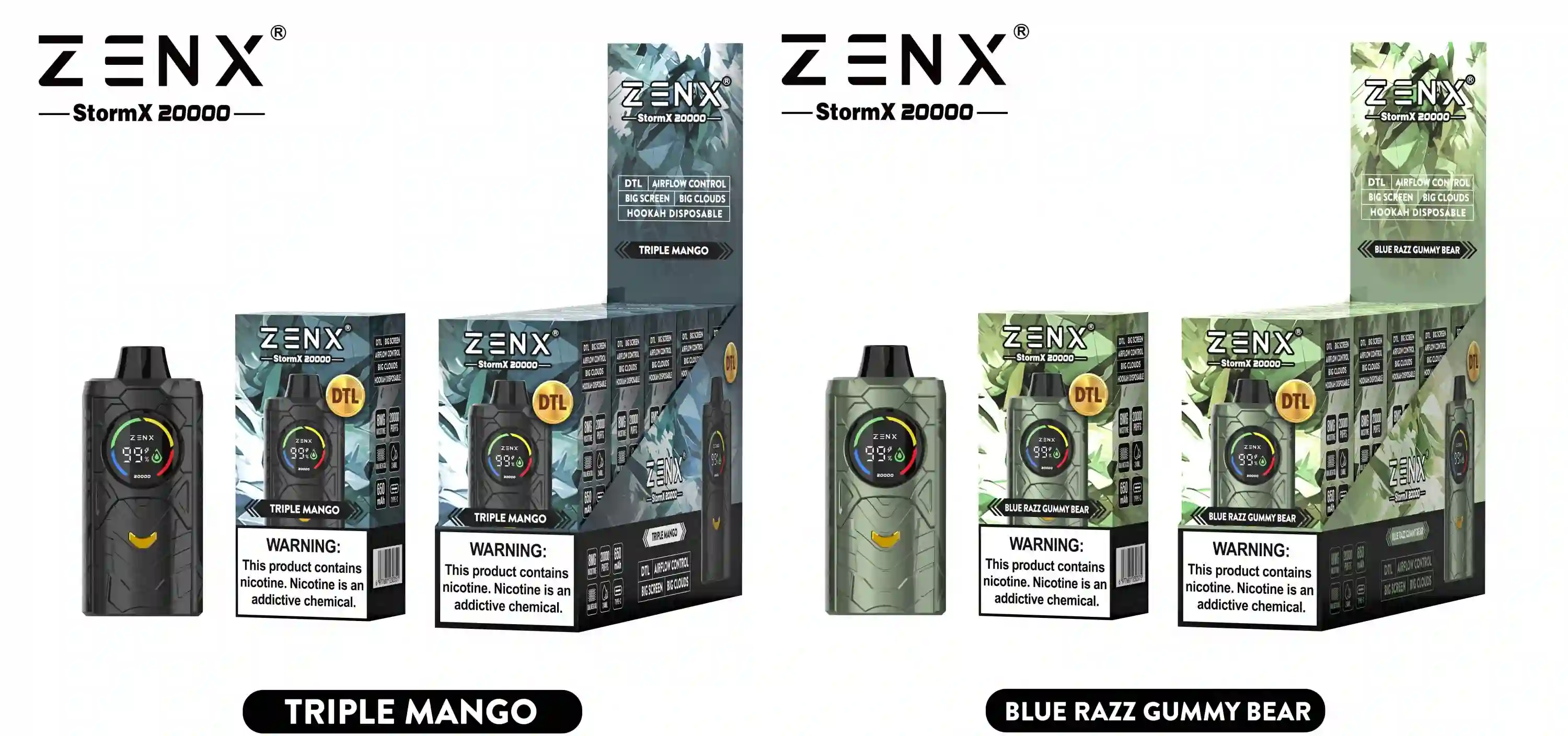 ZENX DTL StormX 20000 Puffs Wegwerp Vape - zenxvape.nl