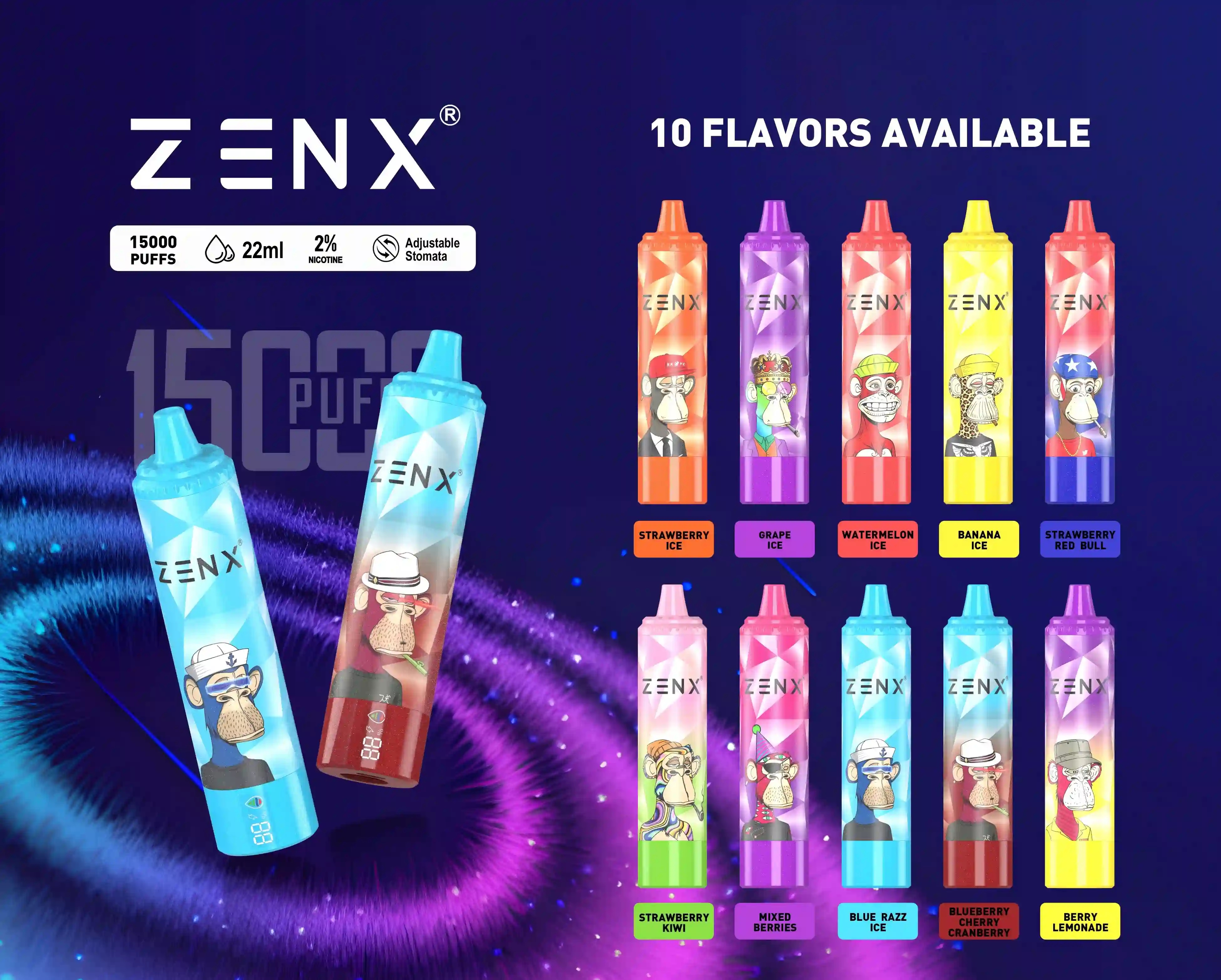 ZENX NFT Randm Tornado 15000 Puffs 15K Wegwerp Vape - zenxvape.nl