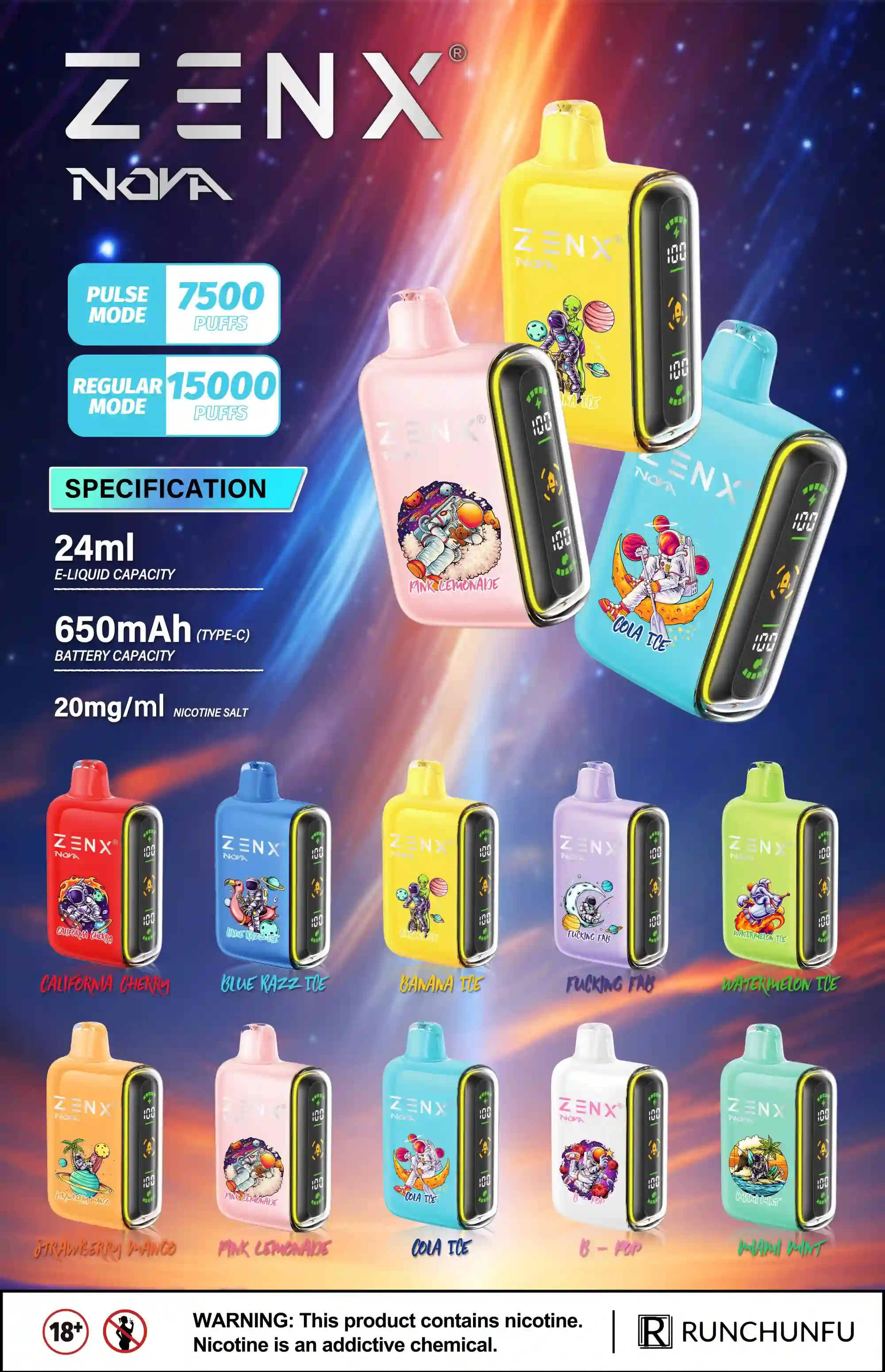 ZENX Nova Pulse 15000 Puffs Wegwerp Vape - zenxvape.nl